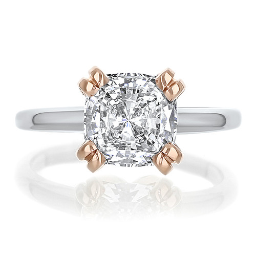 Caroline Split Prong Cushion CZ Classic Solitaire Engagement Ring Caroline Split Prong Cushion CZ Classic Solitaire Engagement Ring