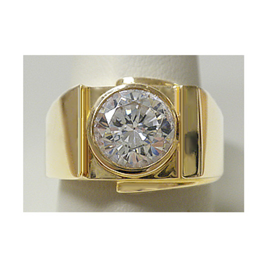 Gregory Round 2.0 Carat Bezel Set Men's Cubic Zirconia Ring