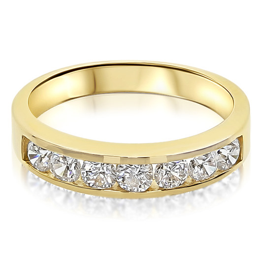 Nina Channel Set Round Cubic Zirconia Wedding Band Nina Channel Set Round Cubic Zirconia Wedding Band