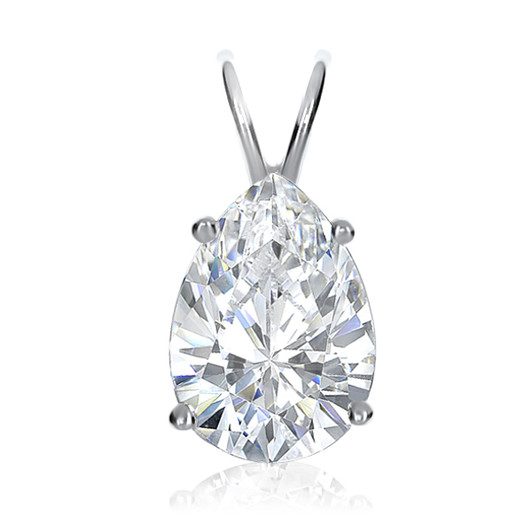 Pear Cubic Zirconia Classic Solitaire Pendant