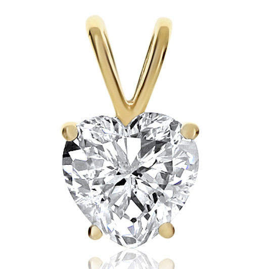 Heart Cubic Zirconia Classic Solitaire Pendant