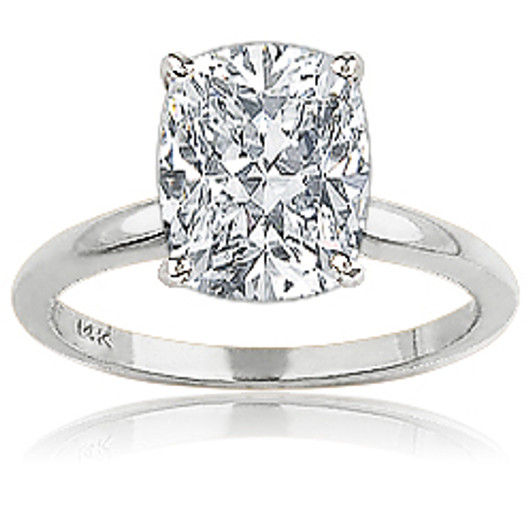Elongated Cushion Cut CZ Classic Solitaire Engagement Ring Elongated Cushion Cut CZ Classic Solitaire Engagement Ring