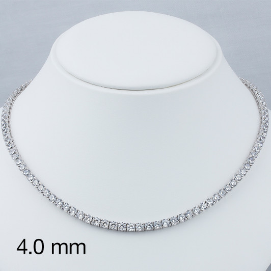 Classic Round Cubic Zirconia Eternity Tennis Necklace with 4.0mm Stones Classic Round Cubic Zirconia Eternity Tennis Necklace with 4.0mm Stones