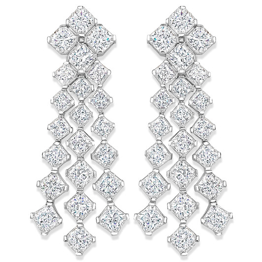 Mirabelle Princess Cut Cubic Zirconia Chandelier Drop Earrings Mirabelle Princess Cut Cubic Zirconia Chandelier Drop Earrings