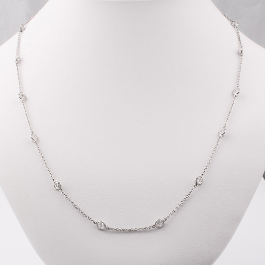 Celebration CZ By The Yard Bezel Rounds Station Necklace 31 to 32 Inches