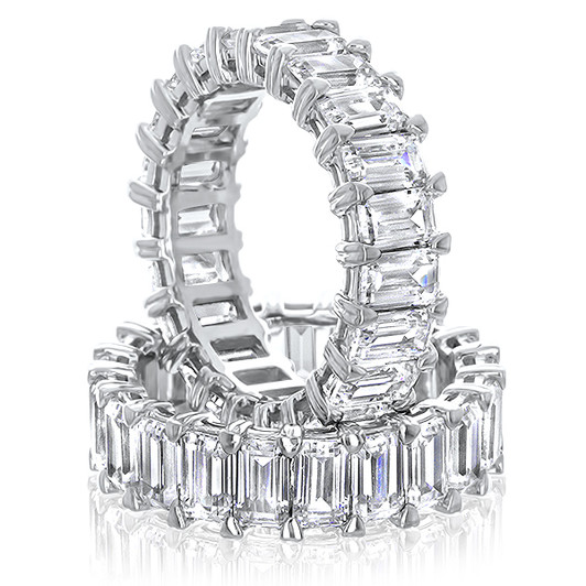 Nora 0.5 Carat Each Shared Prong Emerald Cut Eternity Band