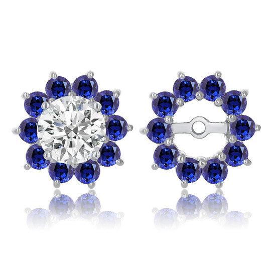 Elizabeth Halo Earring Jackets with Color Stones