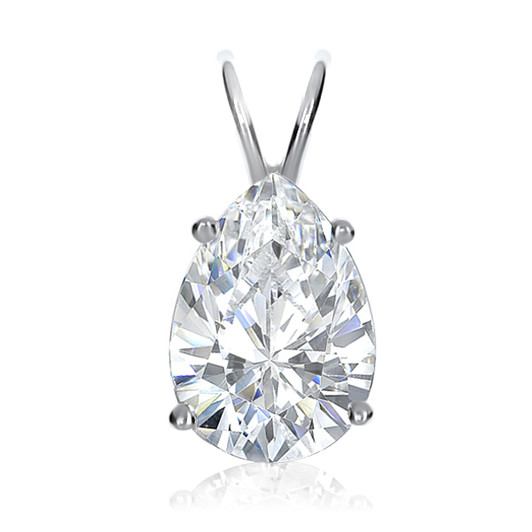 0.75 Carat Pear CZ Classic Solitaire Pendant 0.75 Carat Pear CZ Classic Solitaire Pendant