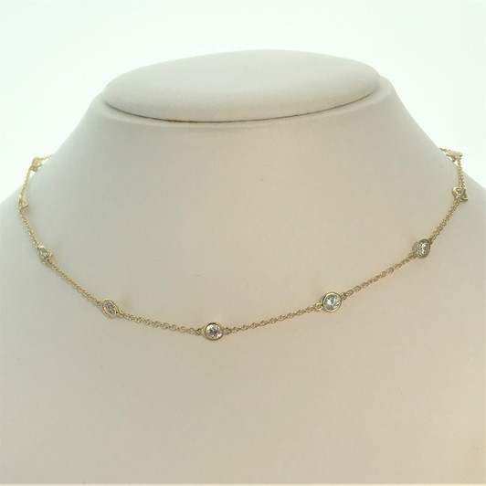 CZ By The Yard Cozy Bezel Rounds Station Necklace