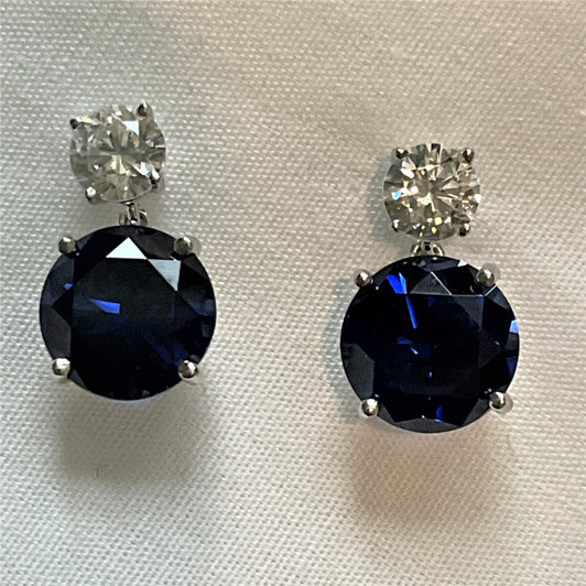 Claw Half Moon Studs - Turquoise & Black Diamonds, MEGHNA JEWELS