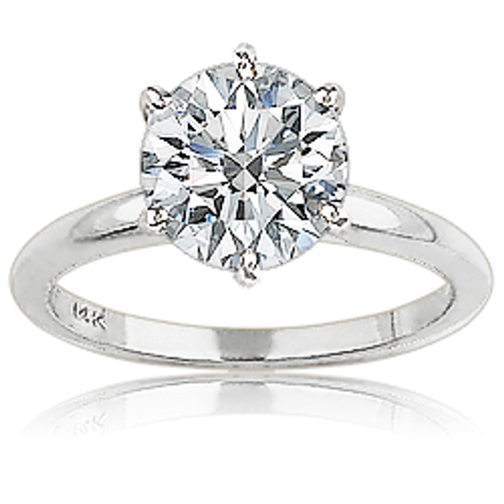 Classic 2.25 Carats Engagement Ring. Round Solitaire Ring. 