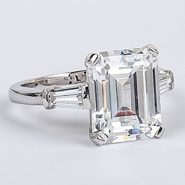 Emerald cut cz engagement shop rings