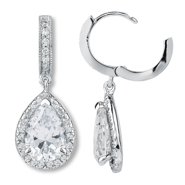 Round Cut Pear Drop Earrings | Sterling Silver – Gear Jewellers