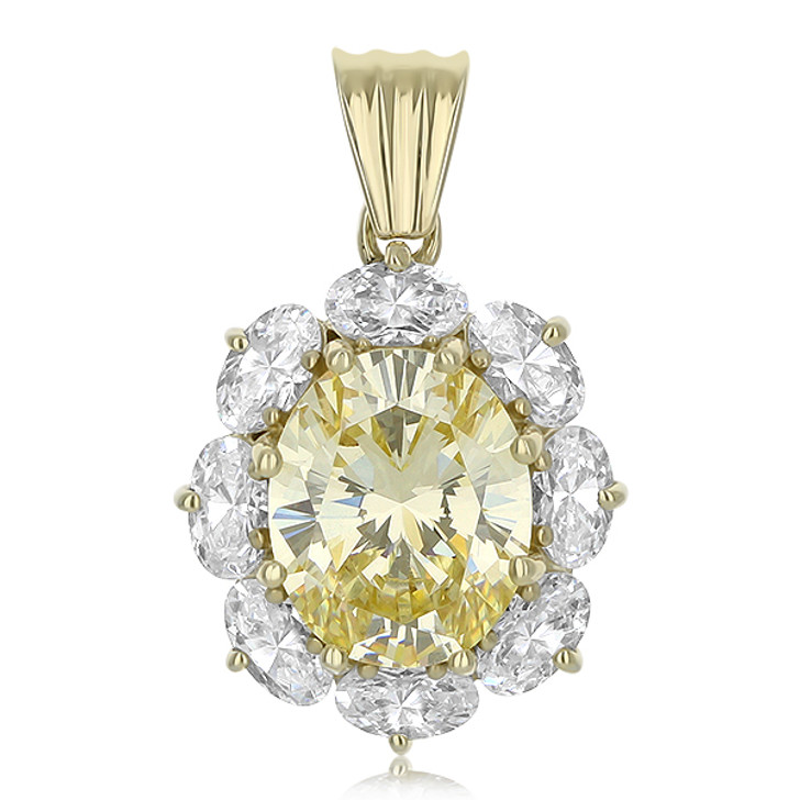 Ontario Oval with Ovals Cubic Zirconia Cluster Pendant