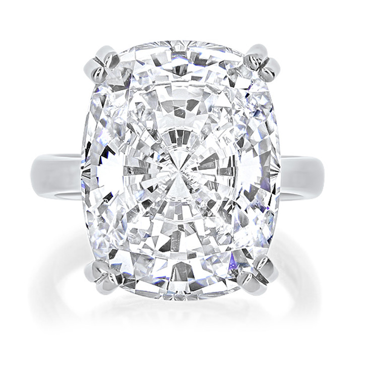 Sanibel Elongated Cushion Cut CZ Solitaire Engagement Ring