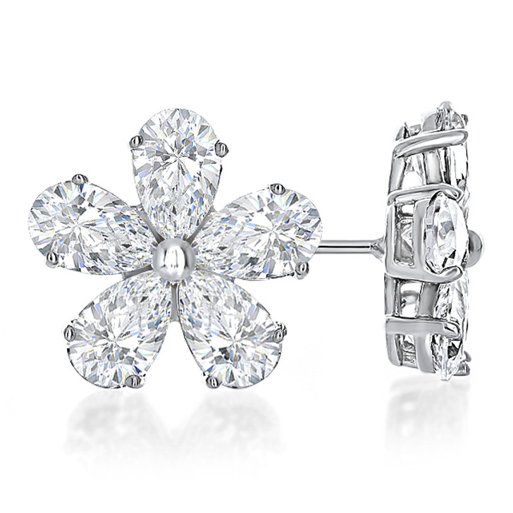 Platinum Diamond Cluster Earrings | J.S. Fearnley | 6994