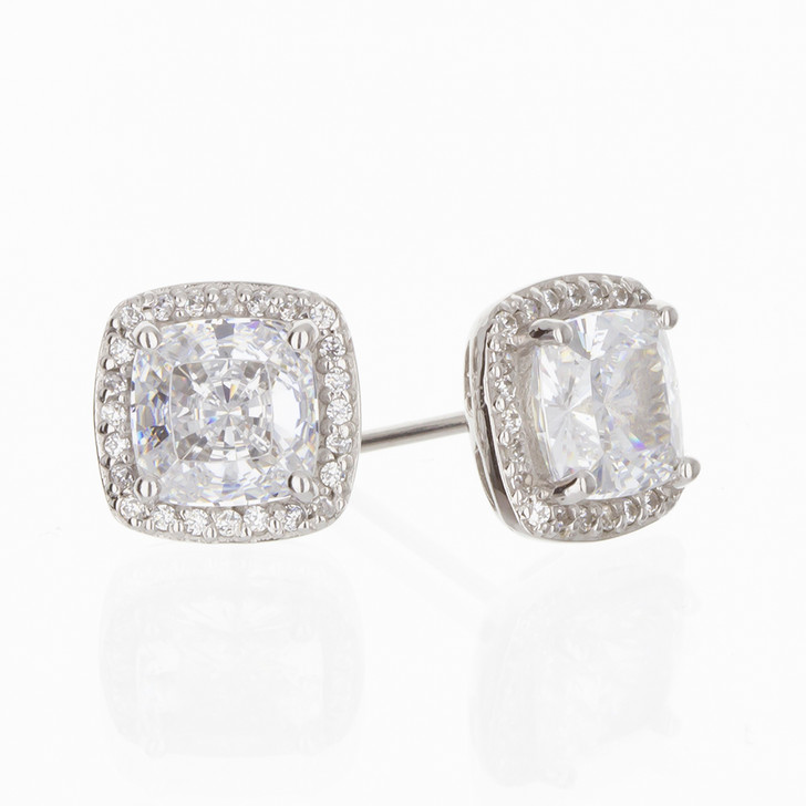 0.5ct Classic Square Halo Natural Diamond Fashion Earrings – Varsha Diamonds