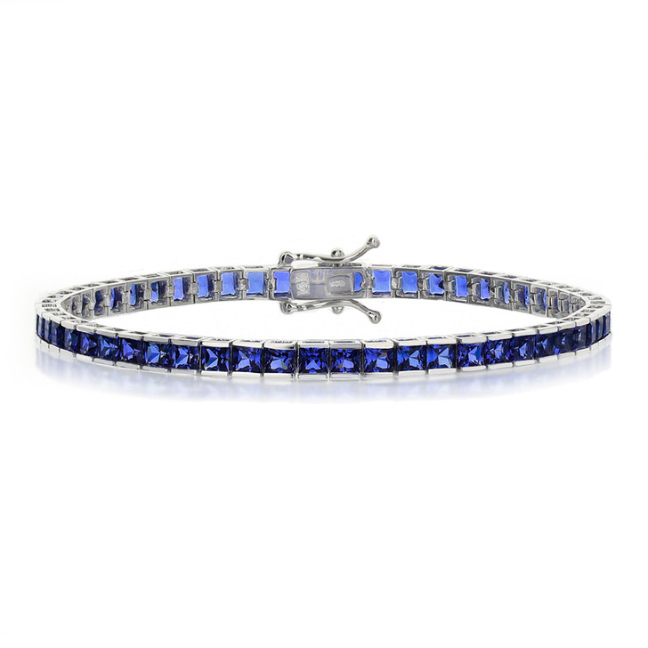 Macy's Sapphire Tennis Bracelet (25 ct. t.w.) in Sterling Silver - Macy's