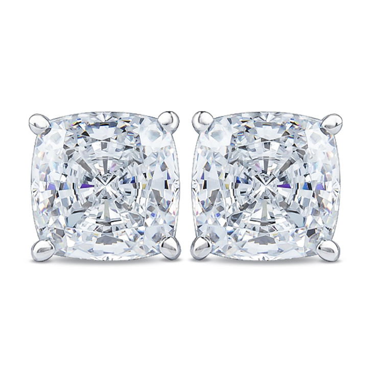 Amazon.com: 1/2 Carat Cushion Cut Diamond Stud Earrings in Platinum (H-I,  I1-I2, cttw) 4-Prong Basket Push Back by Diamond Wish: Clothing, Shoes &  Jewelry