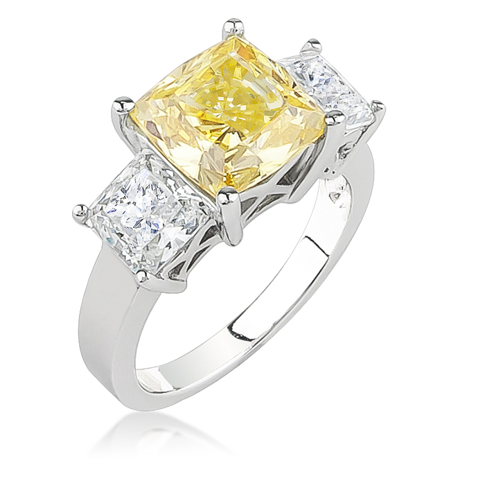 Berkley Cushion Cut With Princess Sides Three Stone Cz Ring 6 0