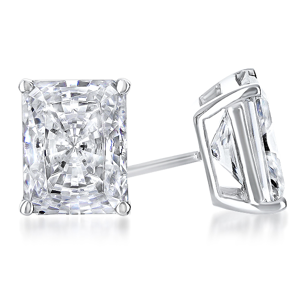 Starburst Emerald Cut Cubic Zirconia Stud Earrings Mystique Of