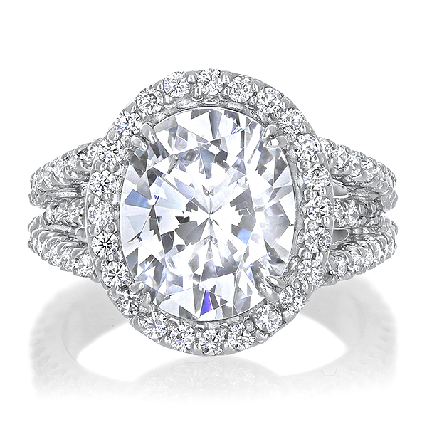 SALE - 3.5 Carat Oval Madeline Halo CZ Ring SALE - 3.5 Carat Oval Madeline Halo CZ Ring