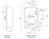 Dimensions of the Excel Dryer ThinAir HEPA TA-W-H ADA hand dryer