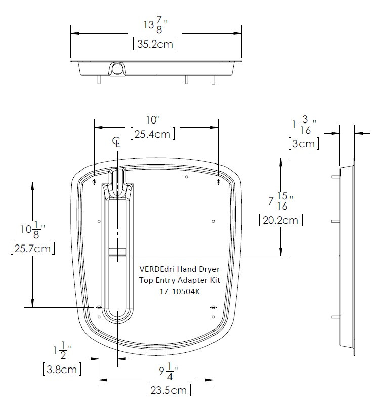 World Dryer 17-10504K Top Entry Adapter Kit for VERDEdri