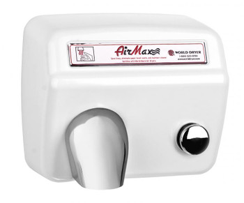 M5-974 AirMax Cast Iron White Push Button hand dryer by World Dryer