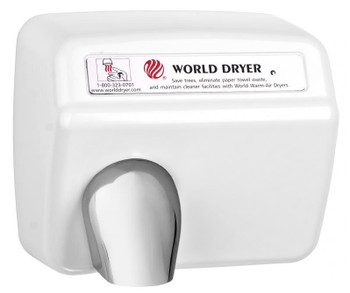 World Dryer Model XA5 Cast Iron White Automatic commercial hand dryer