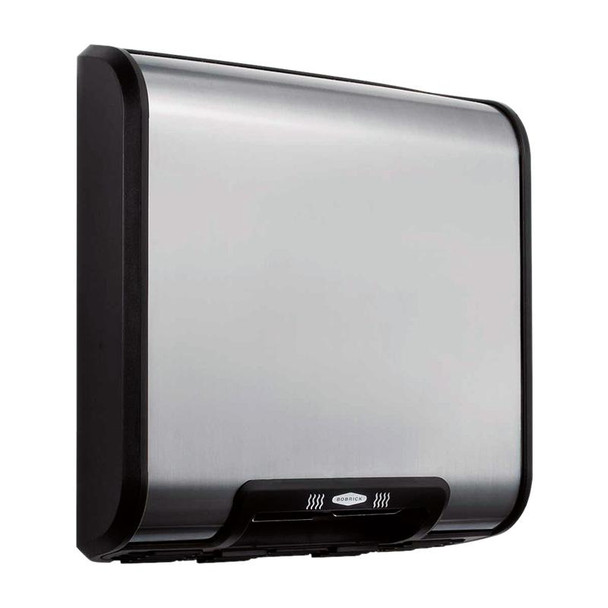 Bobrick B-7128 Trim Dry/TrimLine Hand Dryer has a satin stainless steel cover.