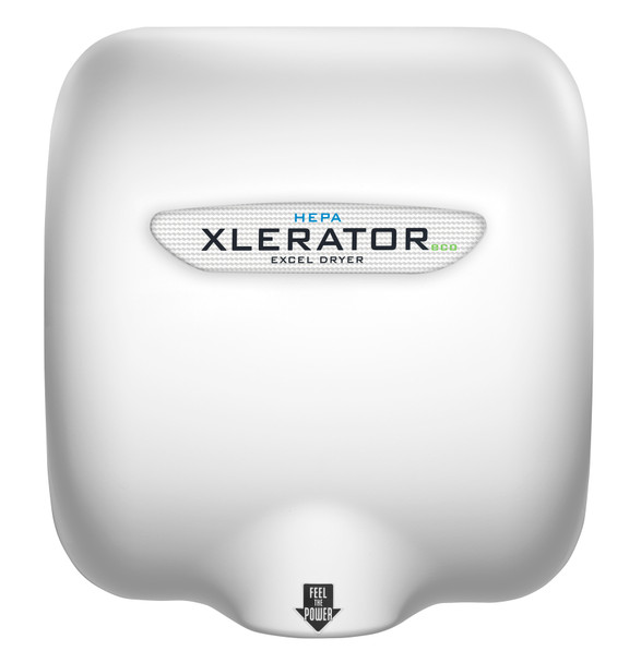 XLERATOReco HEPA XL-BW-ECO-H Hand Dryer with White Polymer BMC Cover and NO HEAT