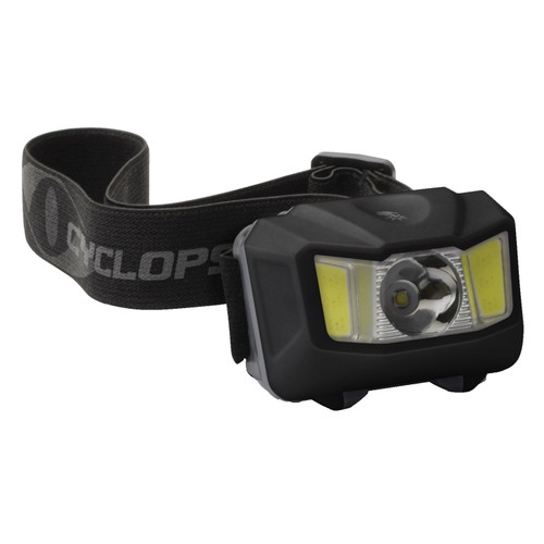 Cyclops 250 Lumen Conductive Touch Headlamp 250 Max Lumens Cree LED Bulb 3 AAA Batteries Touchpad Polymer Black [FC-888151017845]