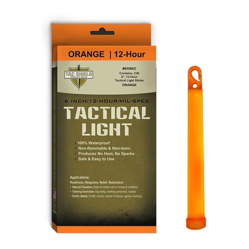 Tac Shield Tactical Light Stick 6" Orange 10 Pack [FC-843119030854]