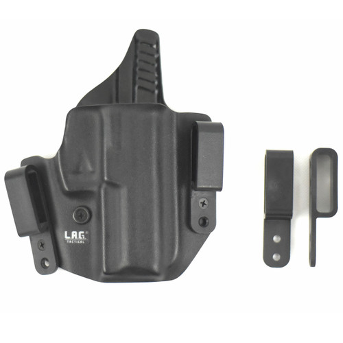 L.A.G. Tactical Defender Series OWB/IWB Holster for Glock 26/27/33 Right Hand Kydex Black [FC-811256020038]