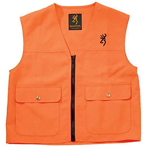 Browning Junior Safety Vest with Buckmark Logo Blaze Orange Medium [FC-7-3055000102]