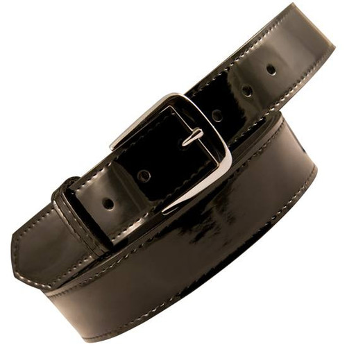 Boston Leather 6582 Off Duty Leather Garrison Belt 38" Nickel Buckle Clarino Leather Black 6582-2-38 [FC-192375116605]