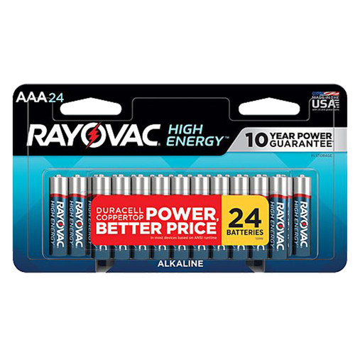 RAYOVAC High Energy Alkaline AAA Batteries Package of 24 [FC-012800511983]