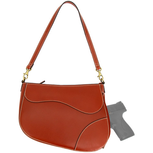 Cameleon Saddle Bag Concealed Carry Handbag Compact Size Cinnamon [FC-659806496427]