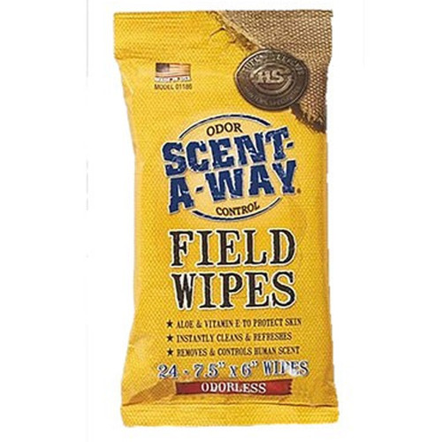 Hunters Specialties Scent-A-Way Max Odor Control Field Wipes 7.5"x6" 24 Pack 07795 [FC-021291077953]