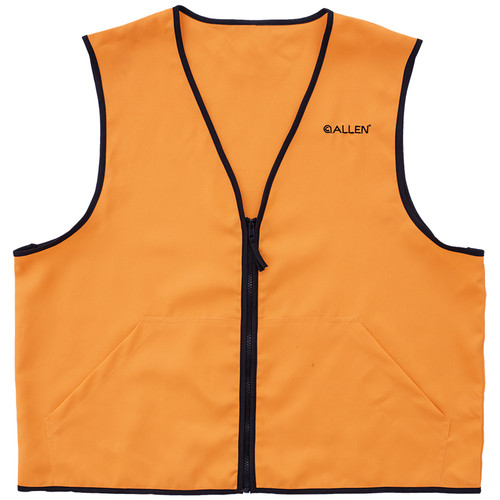 Allen Deluxe Blaze Orange Hunting Vest XXL Standard Fit Heavy Duty Zipper Two Large Pockets Polyester High Visibility Orange [FC-026509026792]