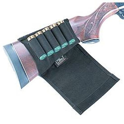Uncle Mike's Buttstock Shotgun Shell Holder with Protective Flap Cordura Nylon Black [FC-043699884926]