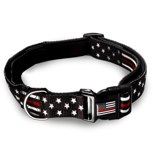 Thin Blue Line Thin Red Line Stars & Stripes Dog Collar [FC-704438928577]