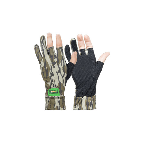 Primos Stretch Fit Fingerless Gloves One Size Fits Most Mossy Oak Bottomland 1 Pair [FC-010135066819]