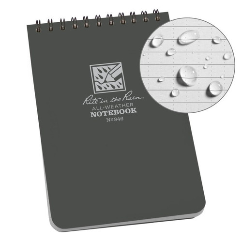 Rite in the Rain All-Weather Notebook 4" x 6" Waterproof Polydura Gray [FC-632281084617]