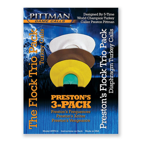 Pittman Game Calls Preston's Flock Trio Pack Diaphragm Turkey Call [FC-747176110040]
