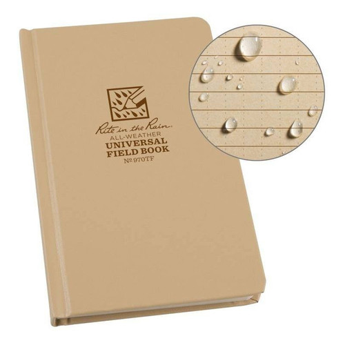Rite in the Rain All-Weather Hard Cover Book 4.75 x 7.5" Waterproof Notebook Tan [FC-632281097020]