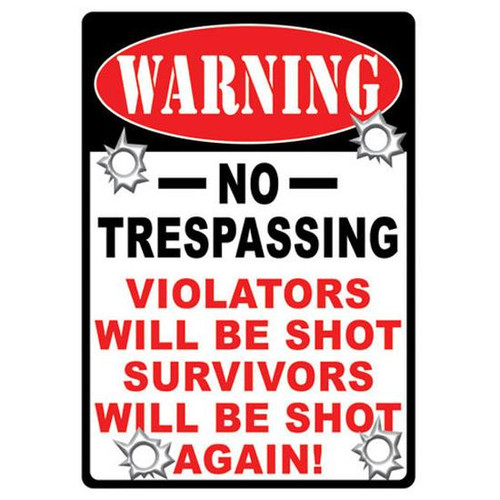 River's Edge Products "No Trespassing" Sign Steel Large 12 x 17 Inches 1525 [FC-643323152508]