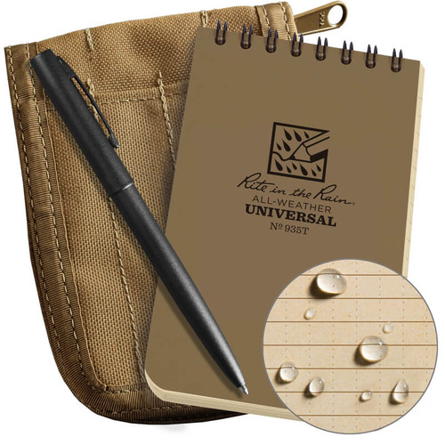 Rite in the Rain All-Weather Notebook Kit 3" x 5"  Waterproof Tan [FC-632281900627]