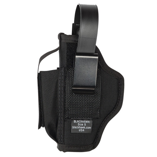 BLACKHAWK! Multi-Use Belt Holster With Magazine Pouch Ambidextrous Nylon Black 40AM03BK [FC-648018045820]